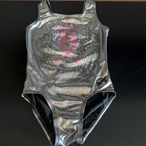 GK Silver Leotard with Pink Accents